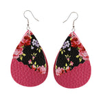 Load image into Gallery viewer, 2 Layered Leopard/Floral Splicing Leather Earrings
