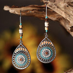 Load image into Gallery viewer, Bohemia Colorful Floral Copper Drop Earrings
